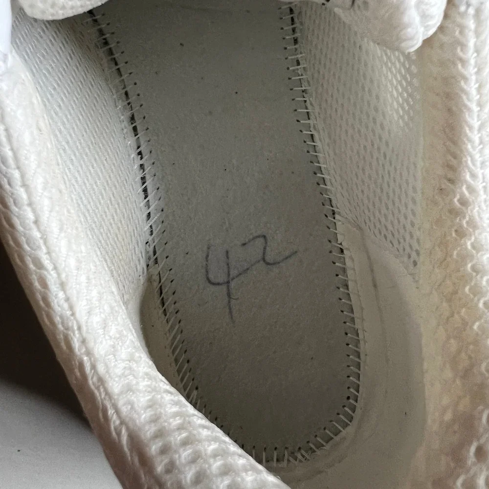 Chanel Metallic Silver White Mesh CC Logo Low Top Sneakers Size 42
